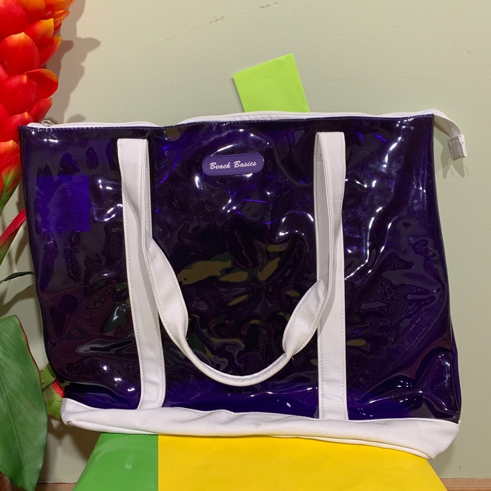 Beach  Basics Tote bag  Purple and white